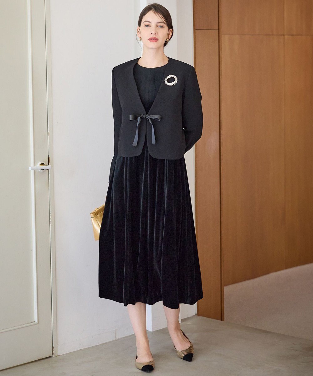 23区 【APPLAUDIR】ベロアコンビ ドレス 
