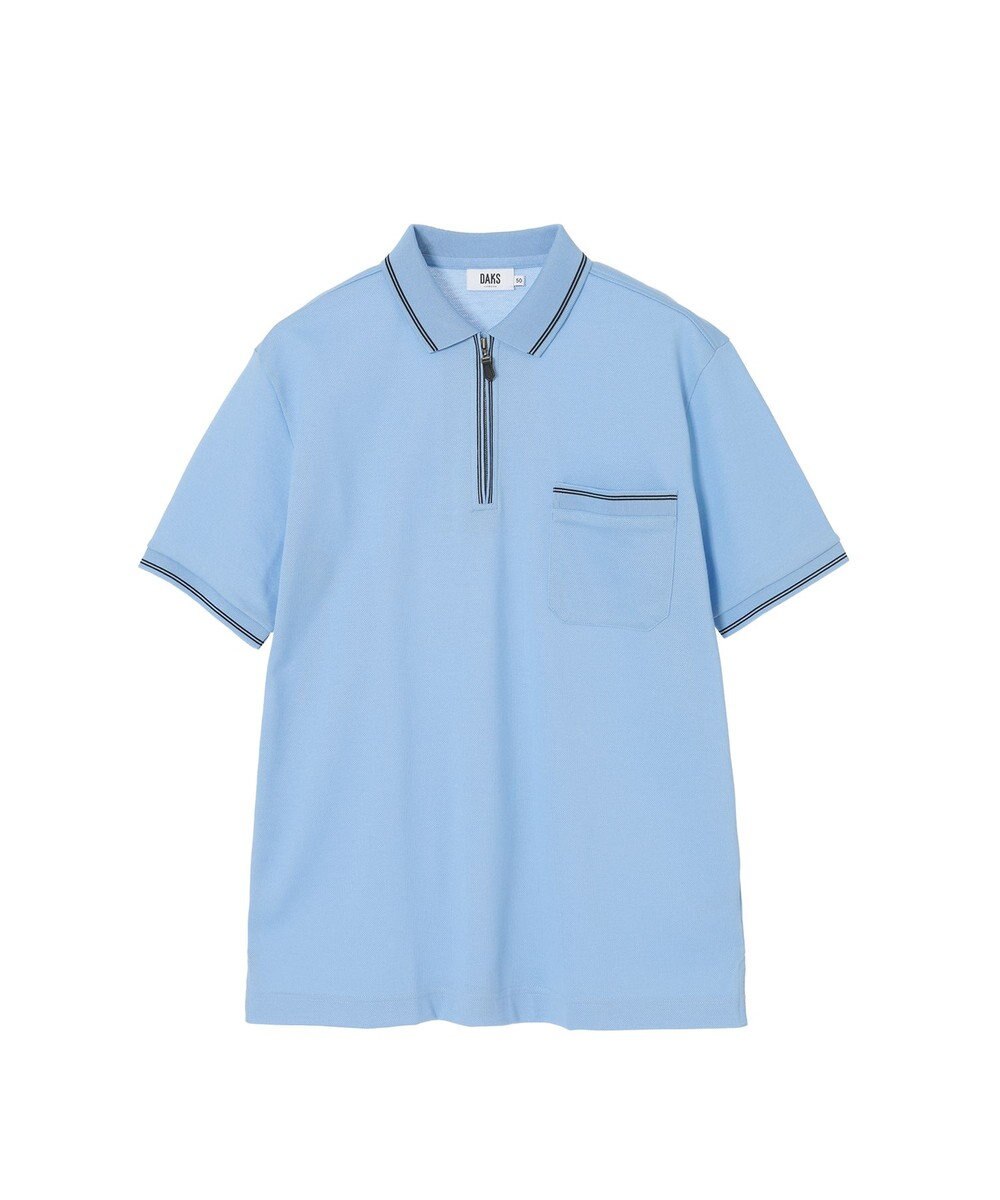 DAKS スーピマカノコ ラインジップアップポロ 