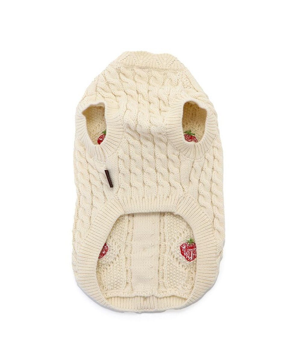 PET PARADISE ペットパラダイス アランニット 苺柄 《ホワイト》 小型犬 