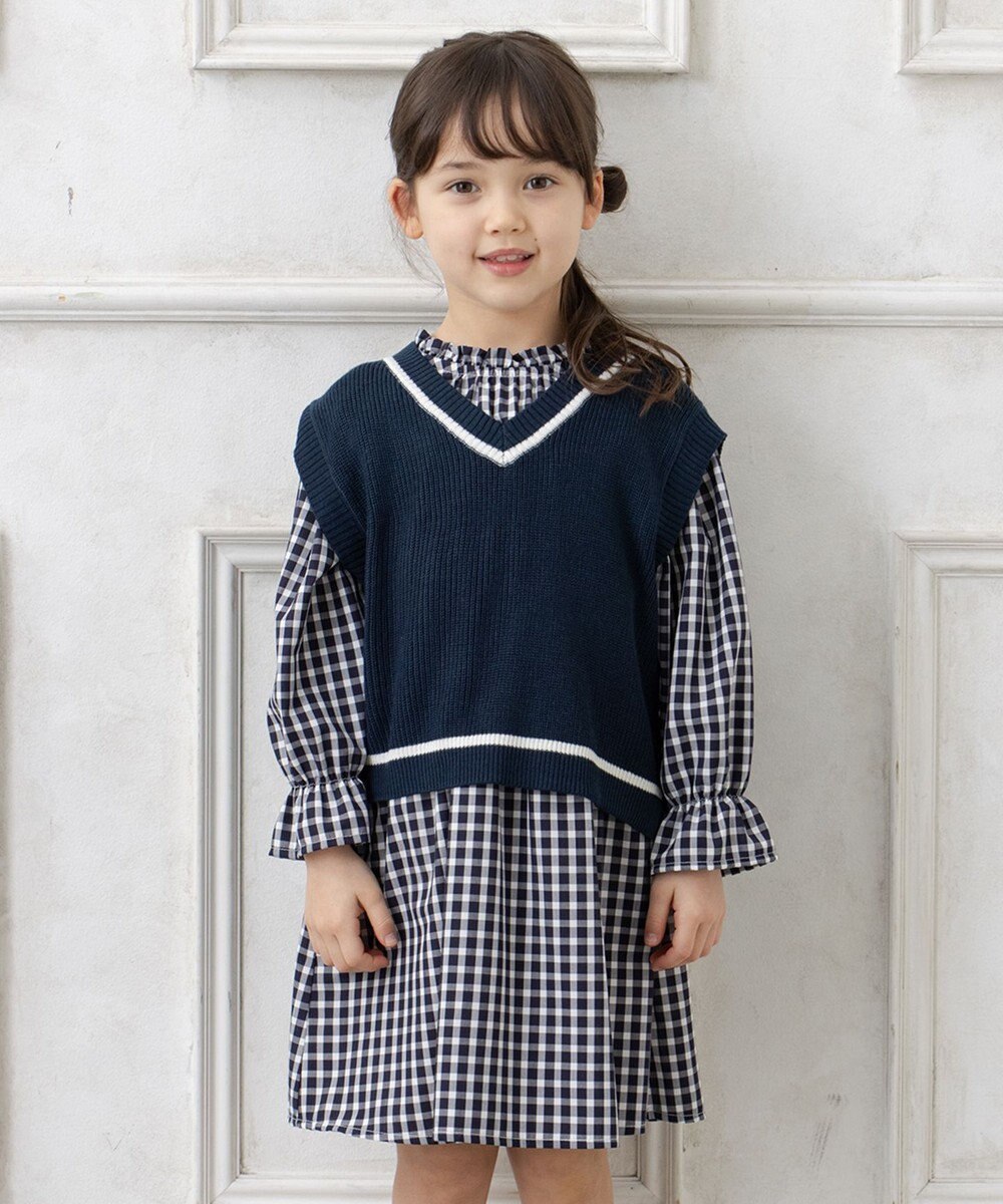 ANY KIDS ニットベスト × ワンピース セット 