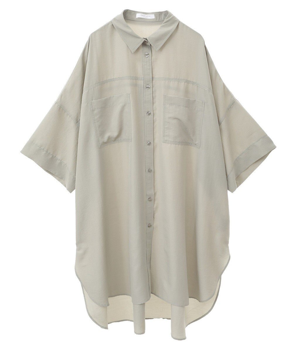 Green Parks ７分袖ミディ丈シャツワンピース 