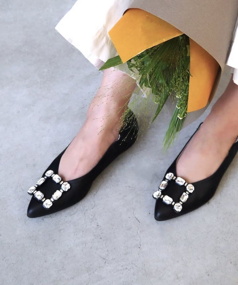 nouvelleRobe Oū 【本革・高反発・抗菌】Bijou Ornament ポインテッドトゥ パンプス 