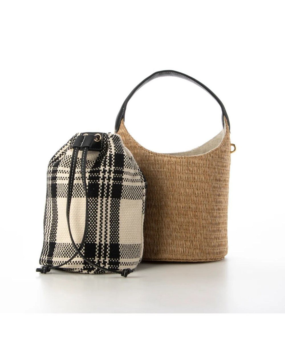 UNBILLION cachecache ジャガード巾着付きポリプロピレンバケツバッグ 