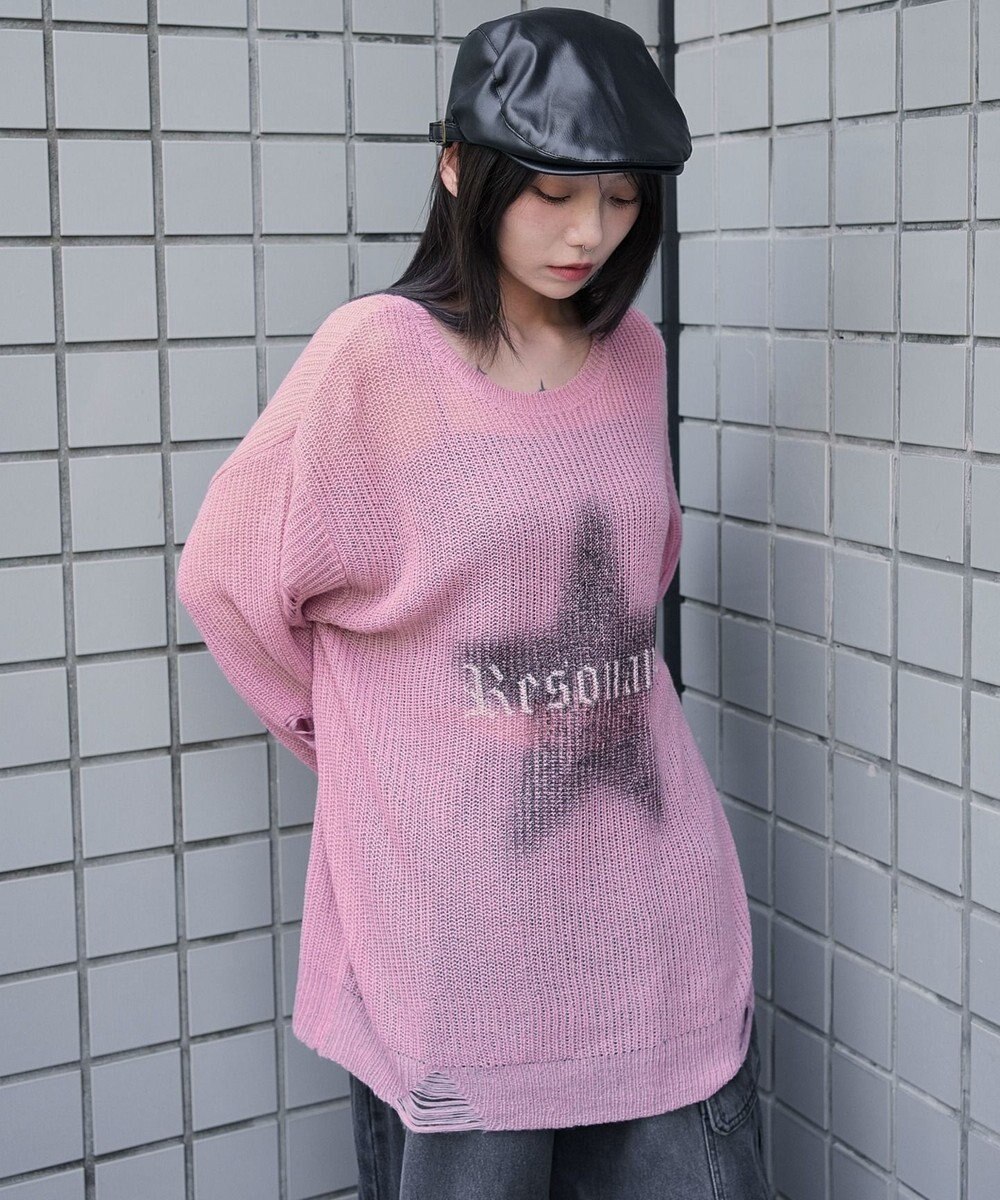 WEGO モヘアタッチスターBIGニット 