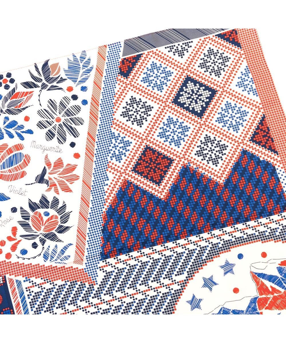 Marca 【the PORT by marca】EMBROIDERY 小判 シルクツイル スカーフ 
