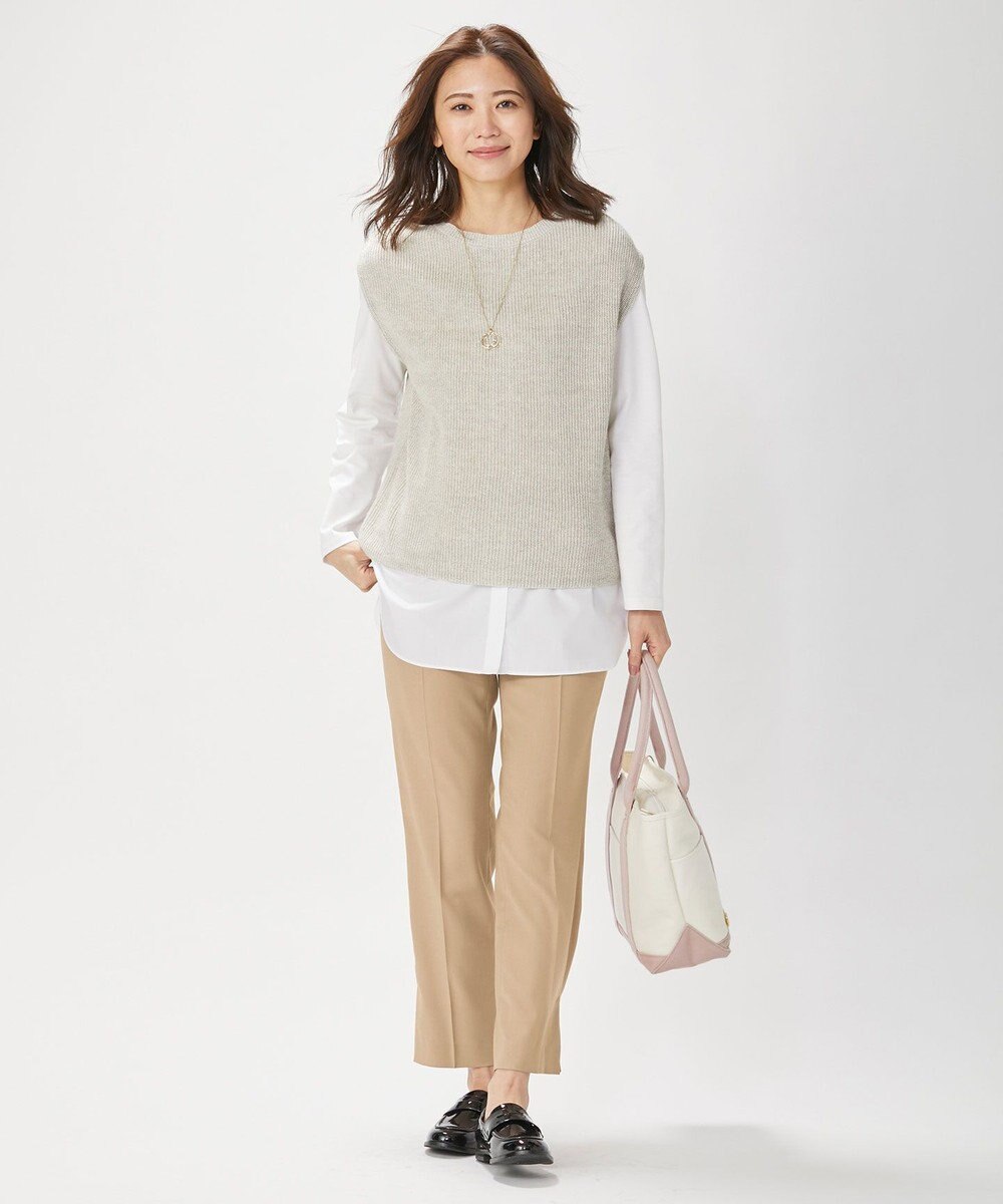 J.PRESS LADIES 【接触冷感・UVケア】レイヤードジャージー カットソー 