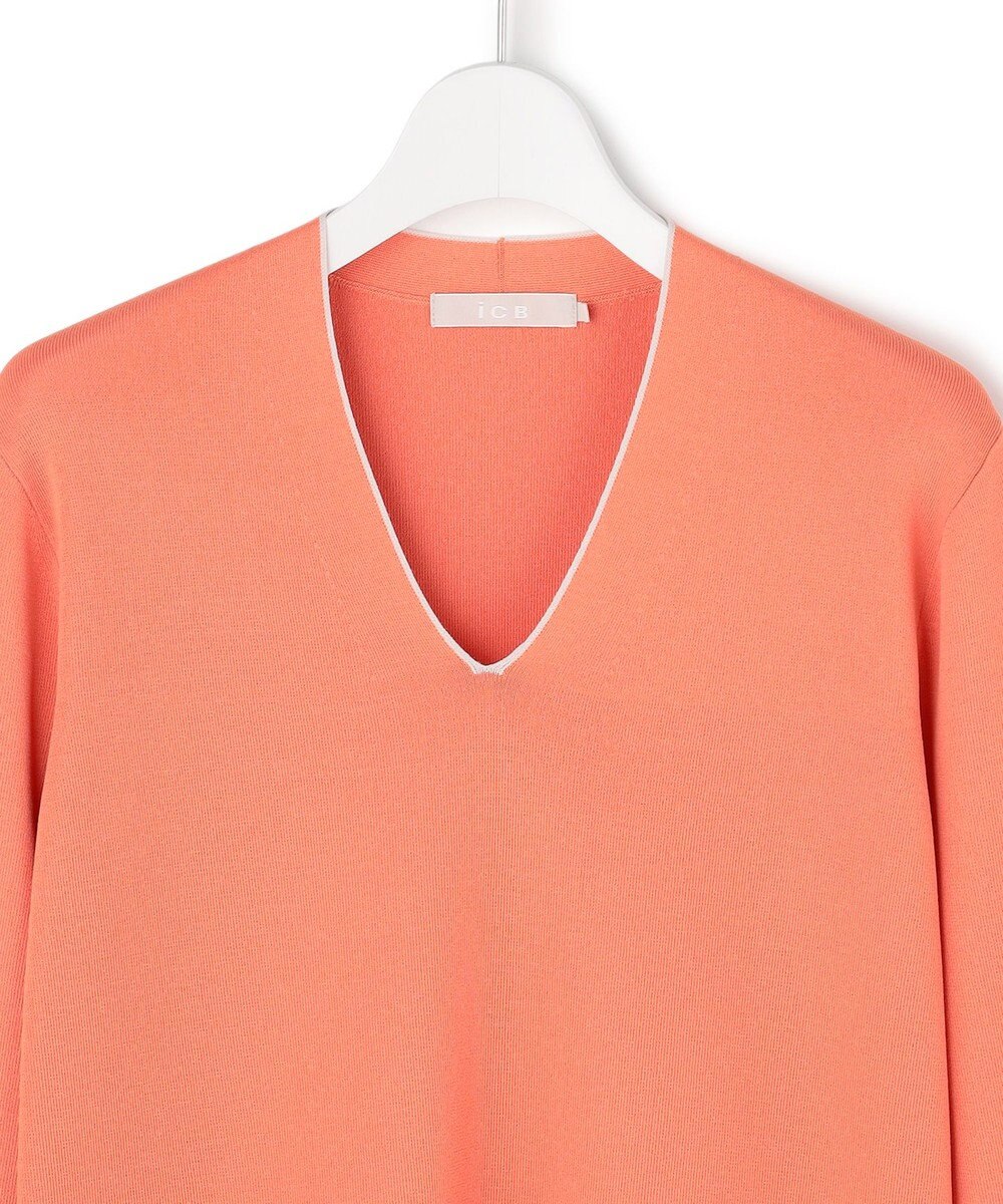 ICB L シンセティックフルニードル Vネックニット 