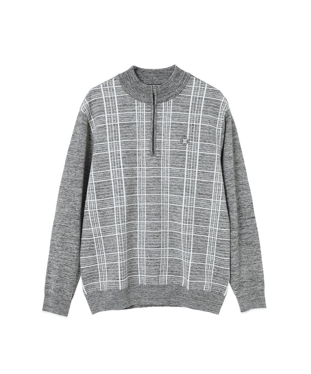 DAKS DAKS GOLF ハーフジップ チェックニット 