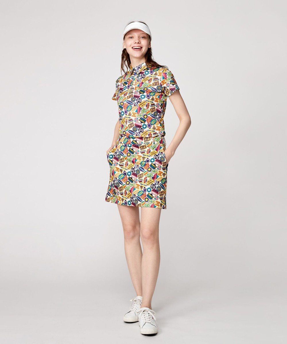 23区GOLF 【WOMEN】【吸水速乾】ステッカープリント スカート 