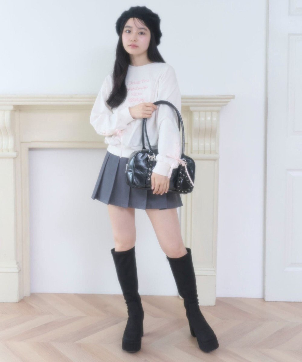 WEGO スタッズハートチャーム付きハトメボストン 