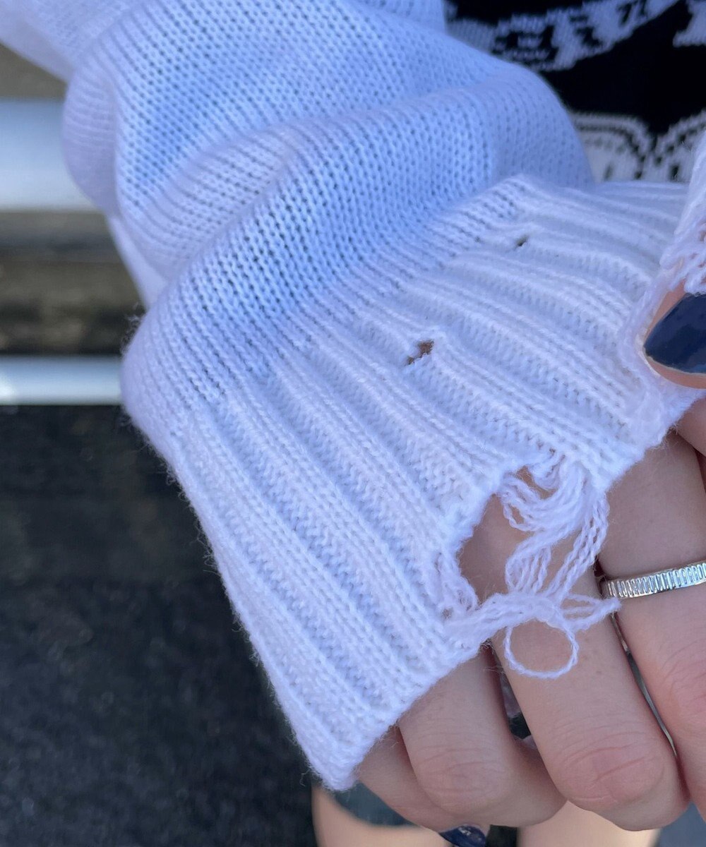 WEGO ウイングハートダメージニット 