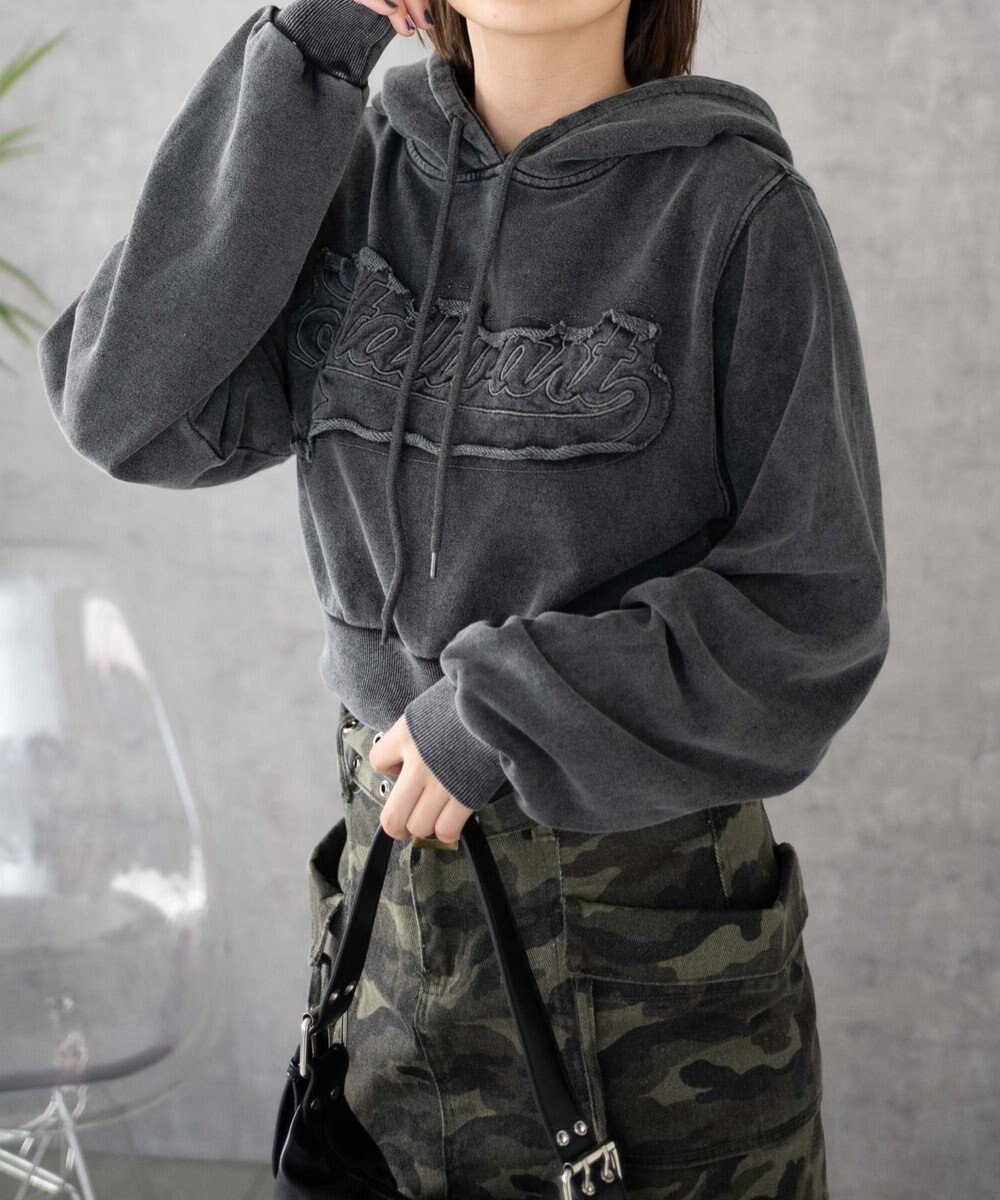 WEGO ロゴアシッドウォッシュパーカー 