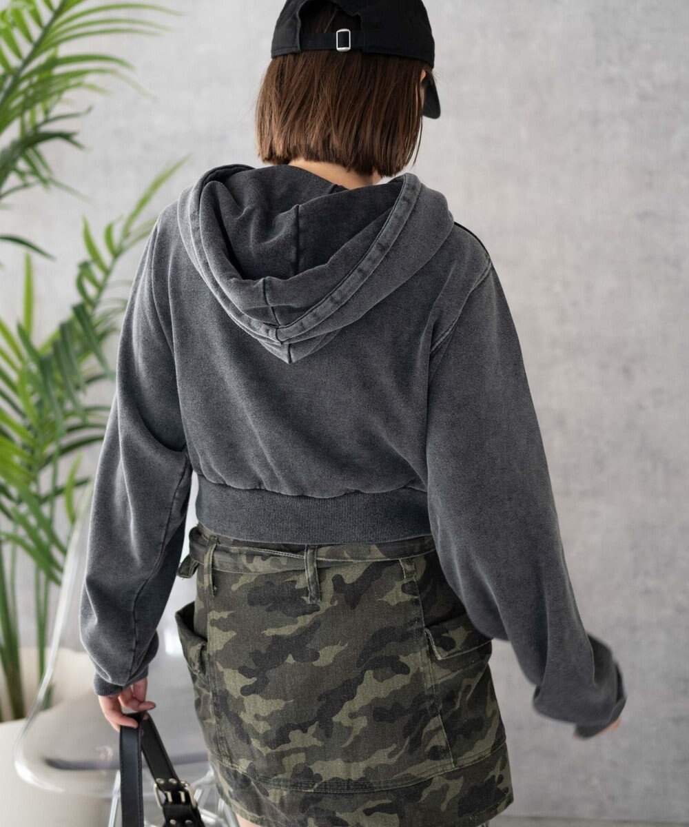 WEGO ロゴアシッドウォッシュパーカー 