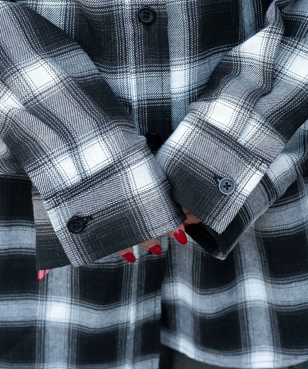 WEGO 裏毛フードチェックシャツ 