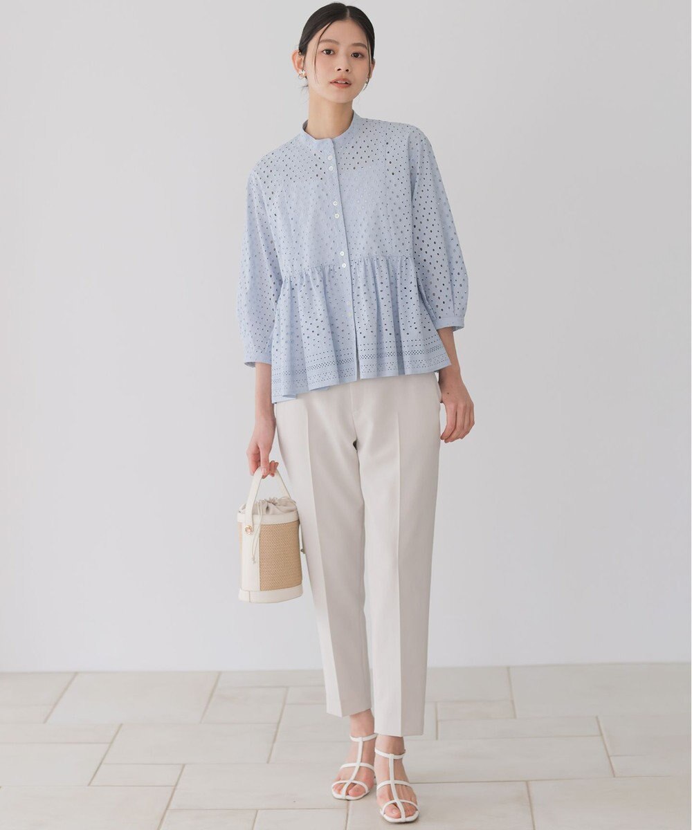 組曲 エンブロイダリーレーススタンドネック ブラウス 