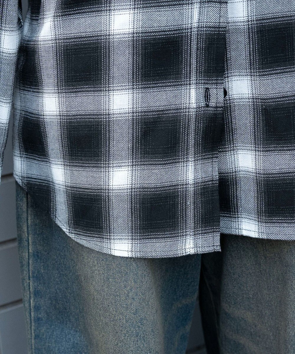 WEGO 裏毛フードチェックシャツ 