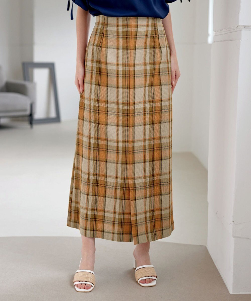 Tiaclasse 【洗える】カラミチェックスカート 