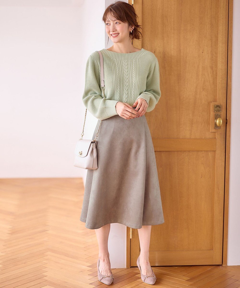 ANY SIS 【洗える】スエードライクビット スカート 