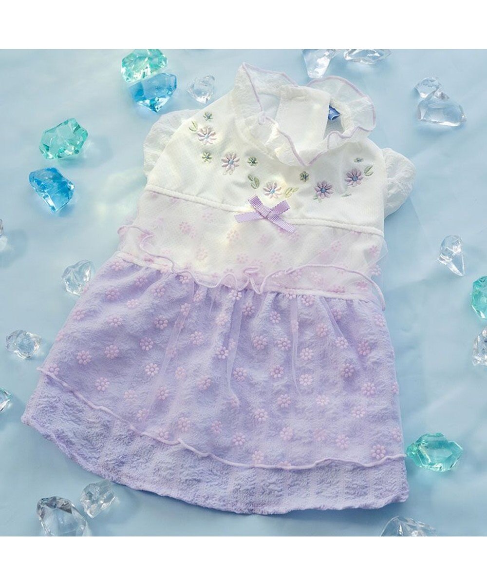 PET PARADISE ペットパラダイス フロッキー お花 ワンピース 《パープル》  小型犬 
