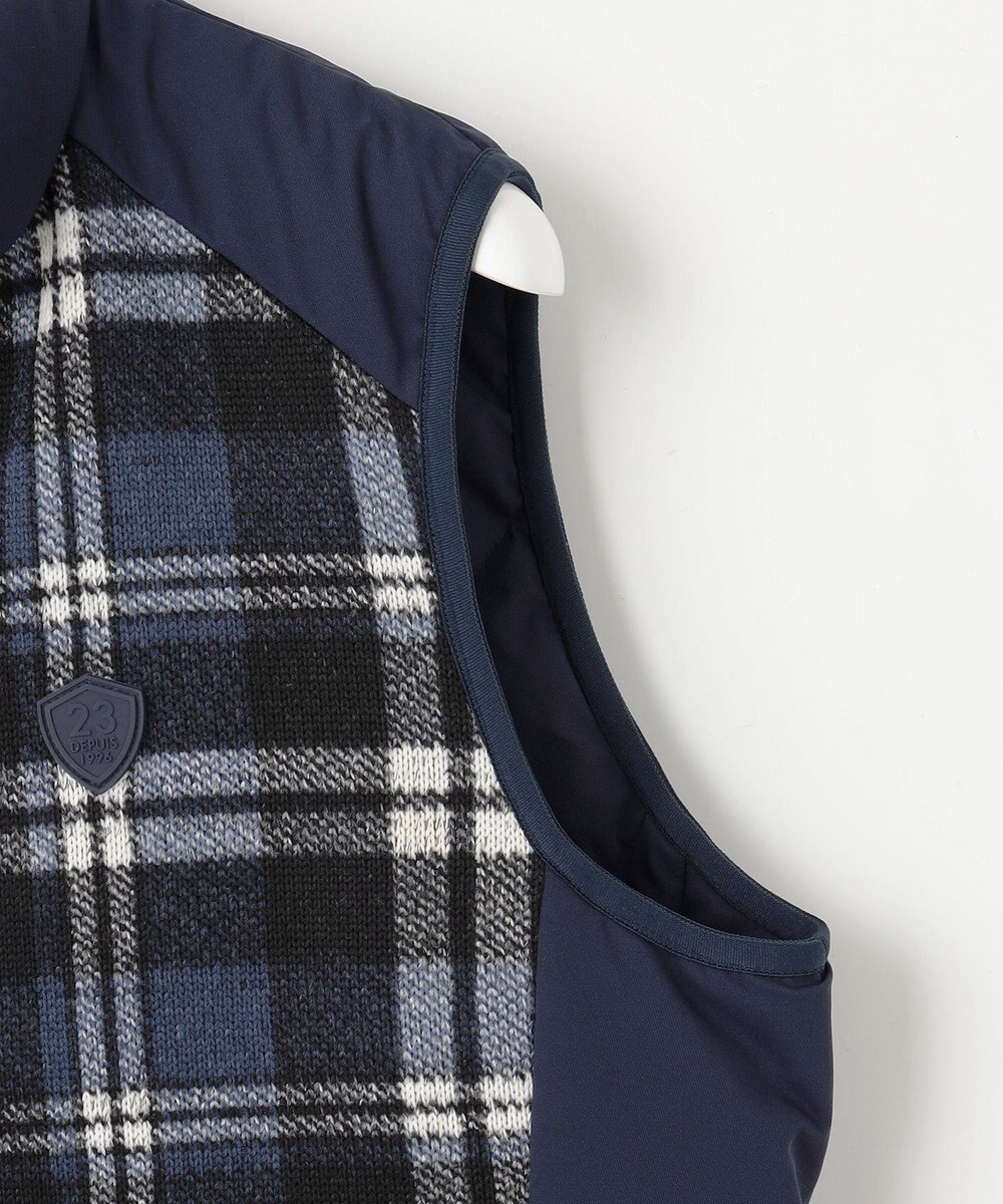 23区GOLF 【MEN】両面使える！チェック×無地 ダウンベスト 