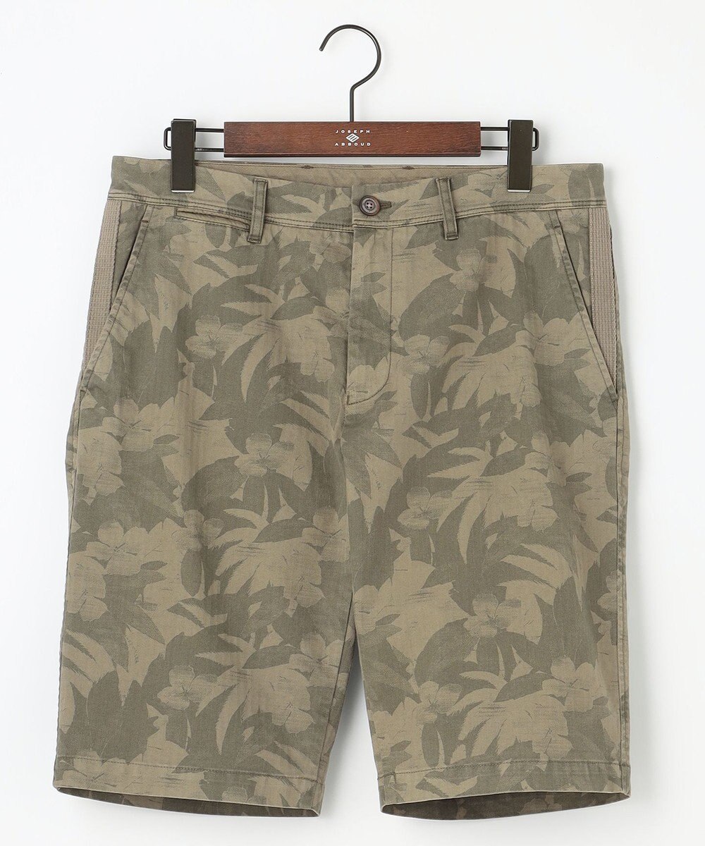 JOSEPH ABBOUD 【イタリア素材/製品染め】ボタニカルヘリンボンプリント ショーツ 
