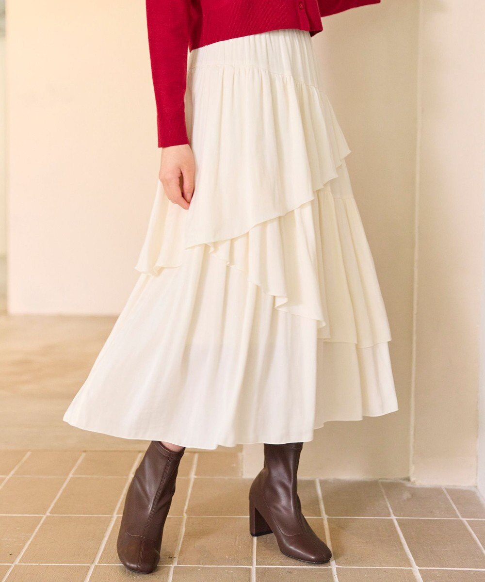 Feroux アシンメトリーティアード スカート 