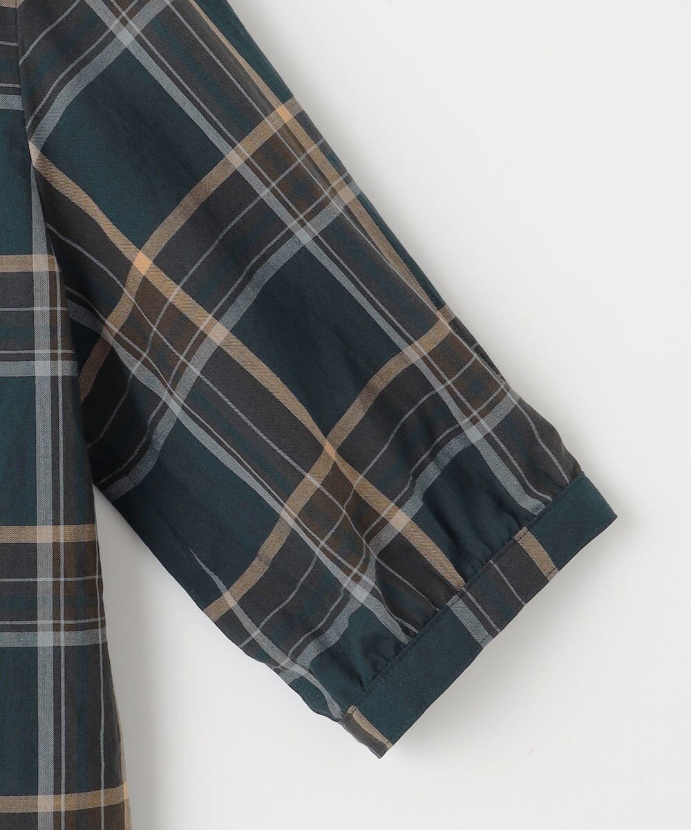 J.PRESS LADIES 【洗える】シアーマドラス バンドカラー ブラウス 