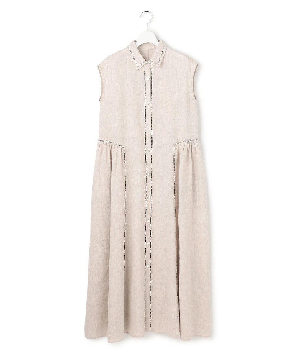 23区 【GOLD LABEL】ノーザンリネン ハシゴレース シャツワンピース 