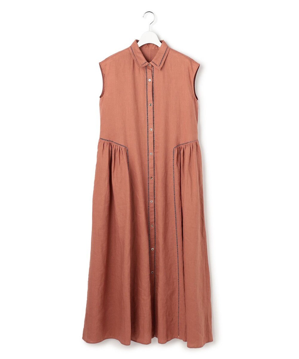23区 【GOLD LABEL】ノーザンリネン ハシゴレース シャツワンピース 