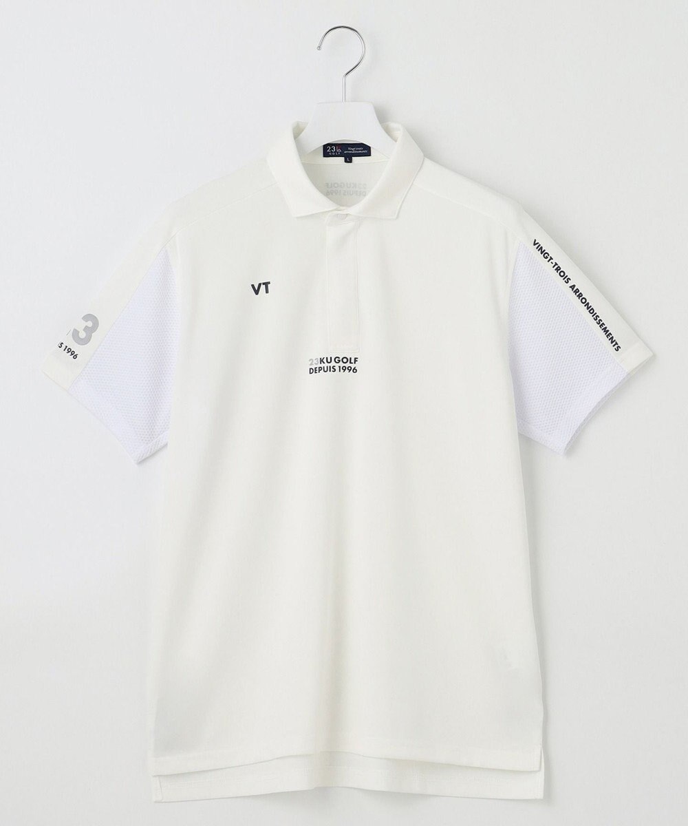 23区GOLF 【MEN】【キングサイズ/吸水速乾/UVカット】ポンチコンビポロシャツ 