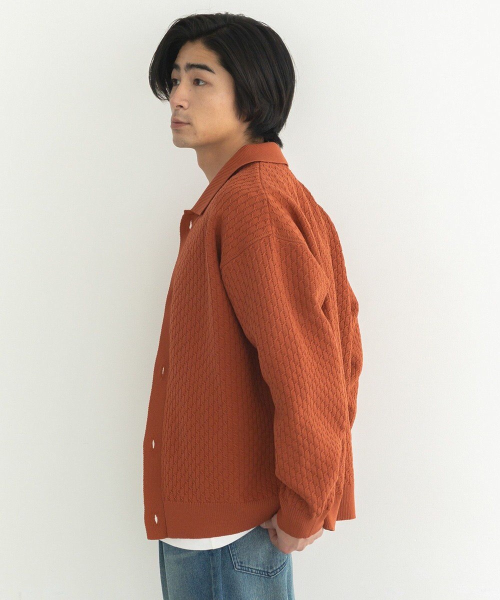 CRAFT STANDARD BOUTIQUE 柄編みニットシャツカーディガン 