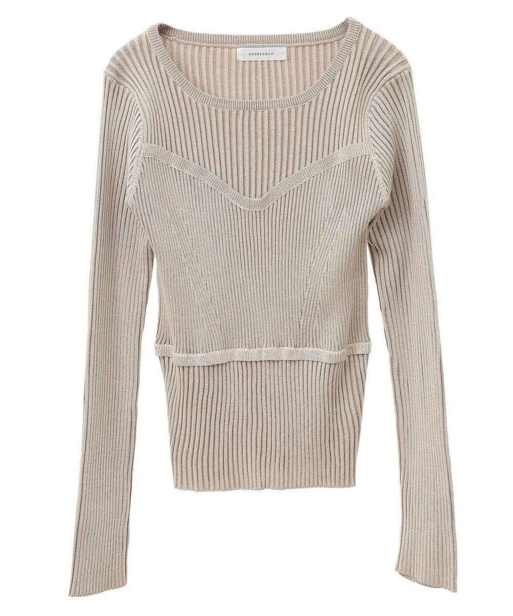 Green Parks ・ＡＮＤＳＥＡＲＣＨ　リブフェイクレイヤードニット 