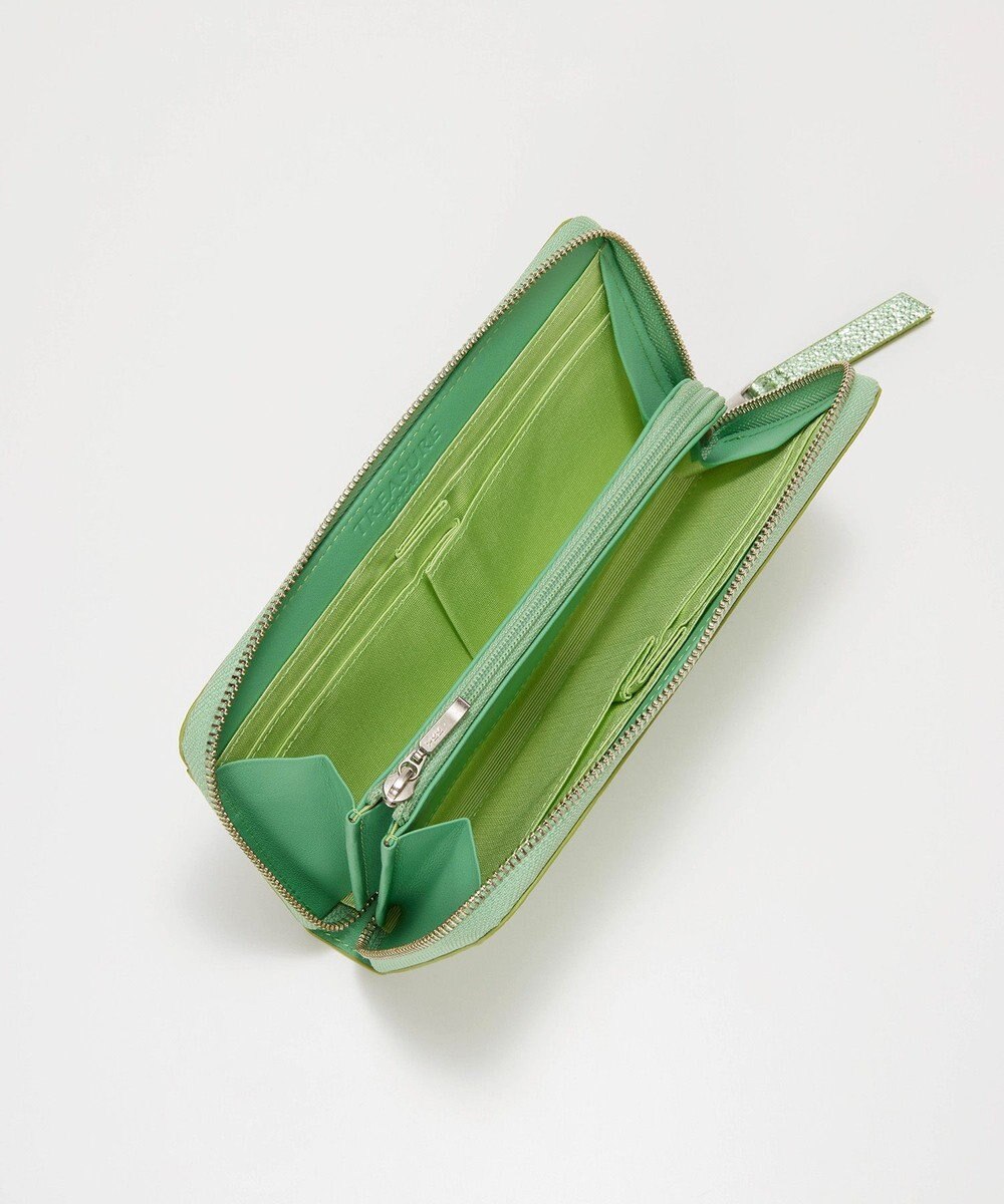 TOPKAPI 【TREASURE TOPKAPI】ウォッシュド レザー メタリック ラウンドファスナー 長財布 