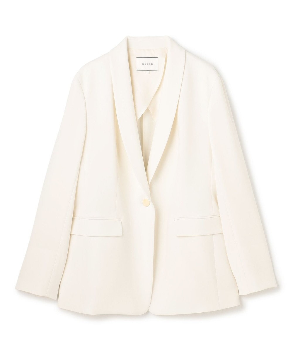 BEIGE， 【VERY NaVY掲載】GYPSUM / シルキータッチ ショールカラージャケット 