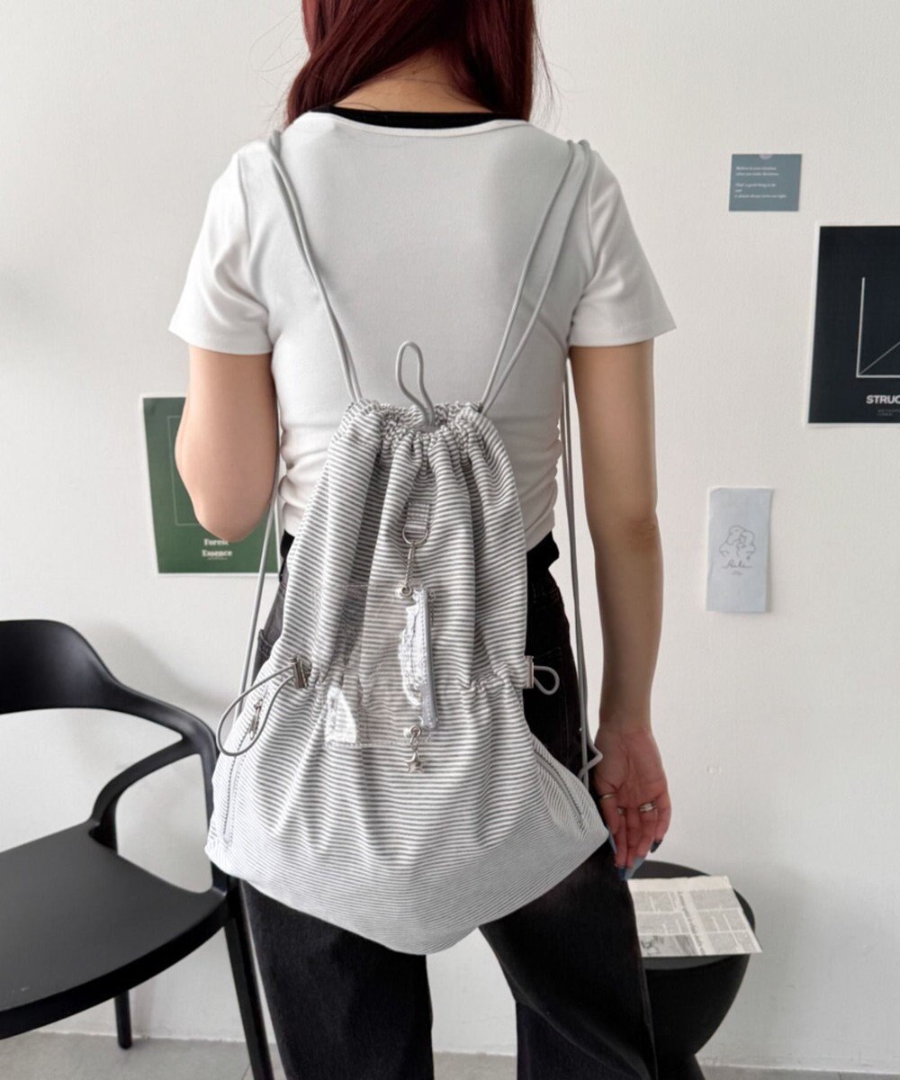 WEGO クリアポーチ付きナップサック 