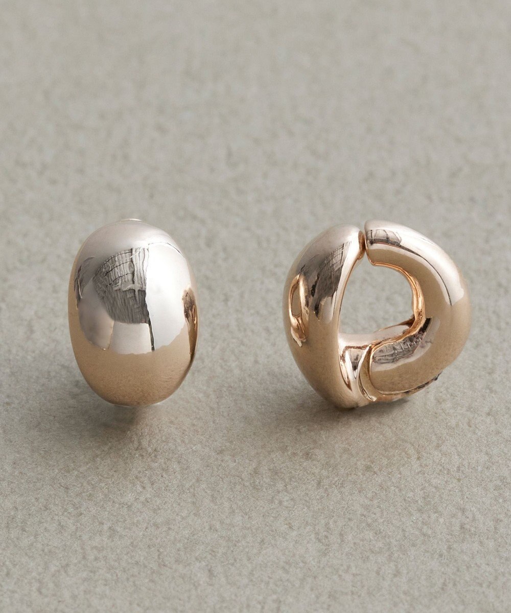 Phoebe 【金属アレルギー対応】オーバルフープスナップイヤリング　シャンパンゴールド 