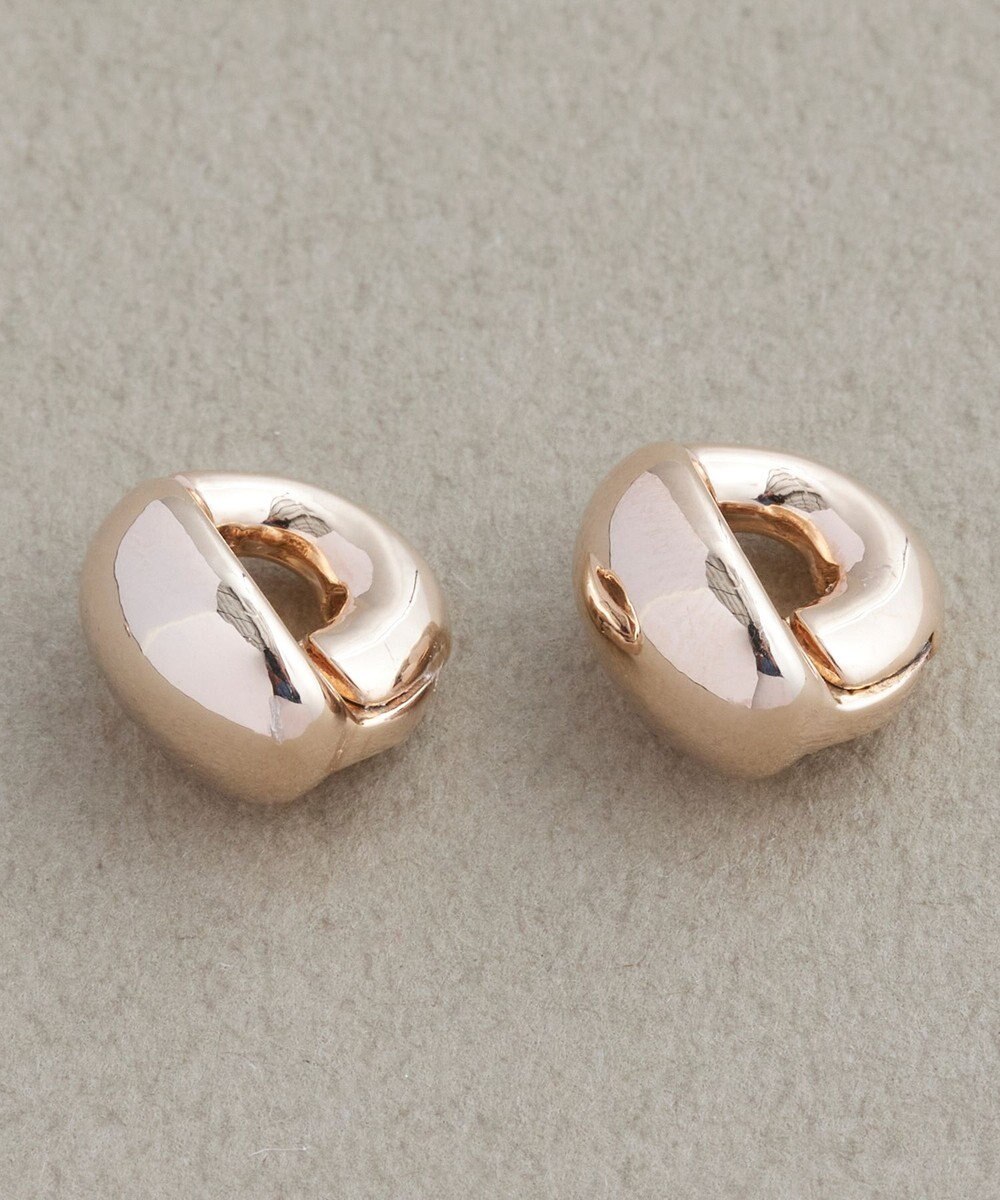 Phoebe 【金属アレルギー対応】オーバルフープスナップイヤリング　シャンパンゴールド 