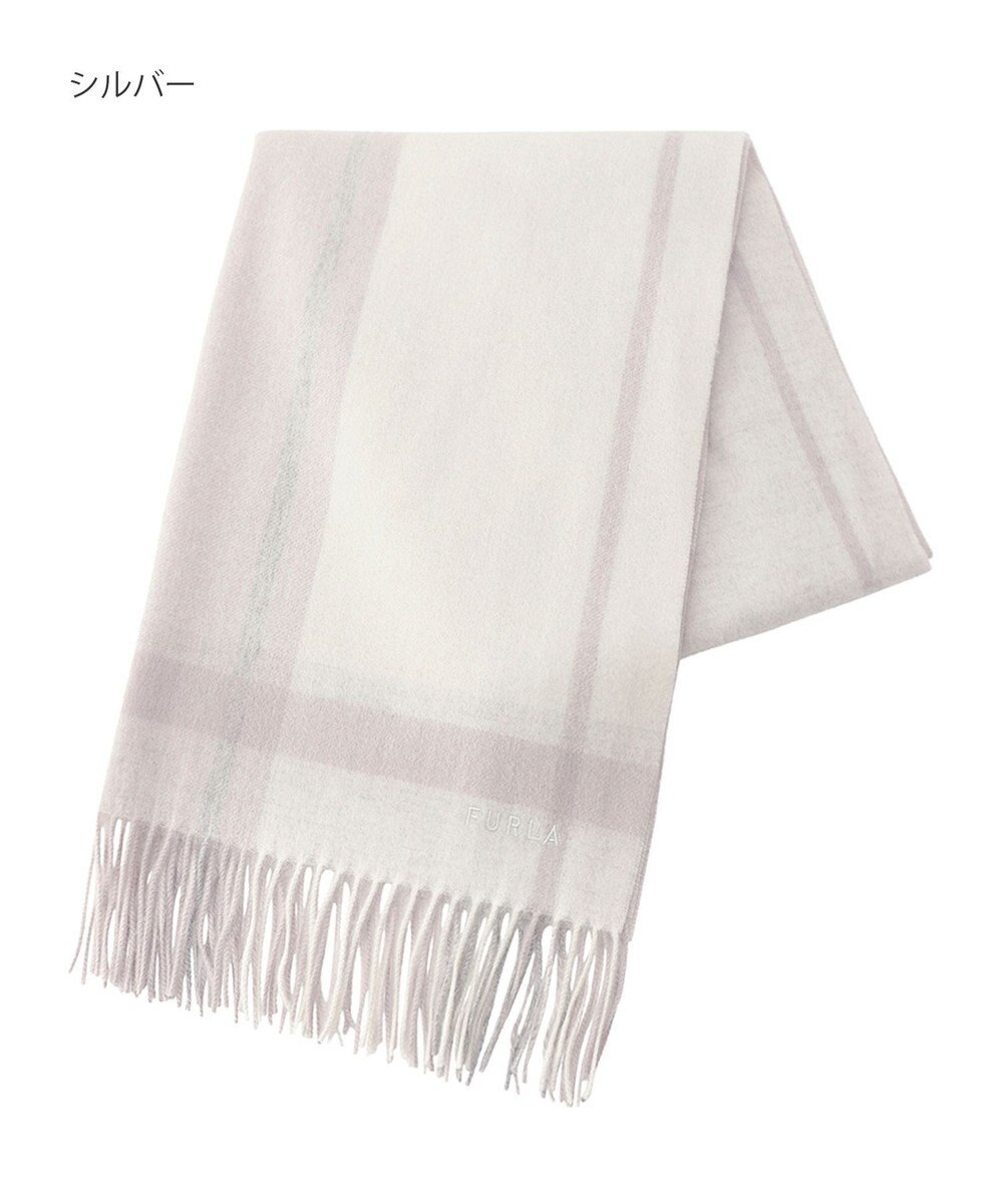 MOONBAT FURLA ウール超大判ブロックチェックラメストール/幅70cm 