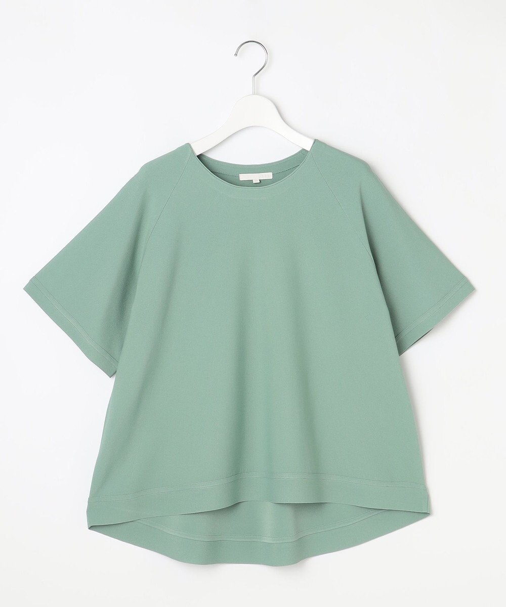 自由区 【接触冷感・UVカット・洗える】クレープストレッチAライン ニット 