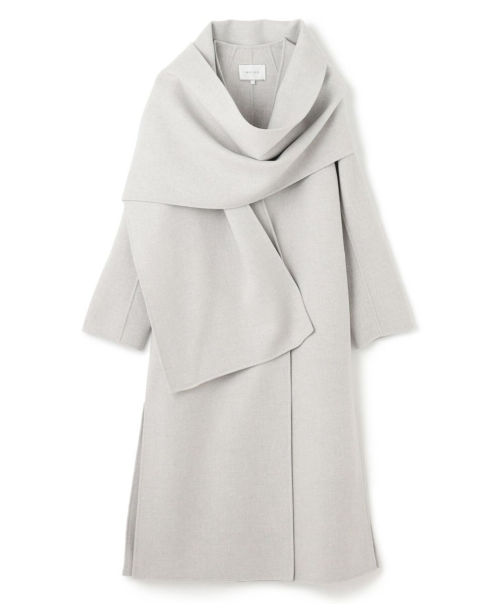 BEIGE， 【Oggi 2月号掲載】GRASSE / ストール付きリバーロングコート 