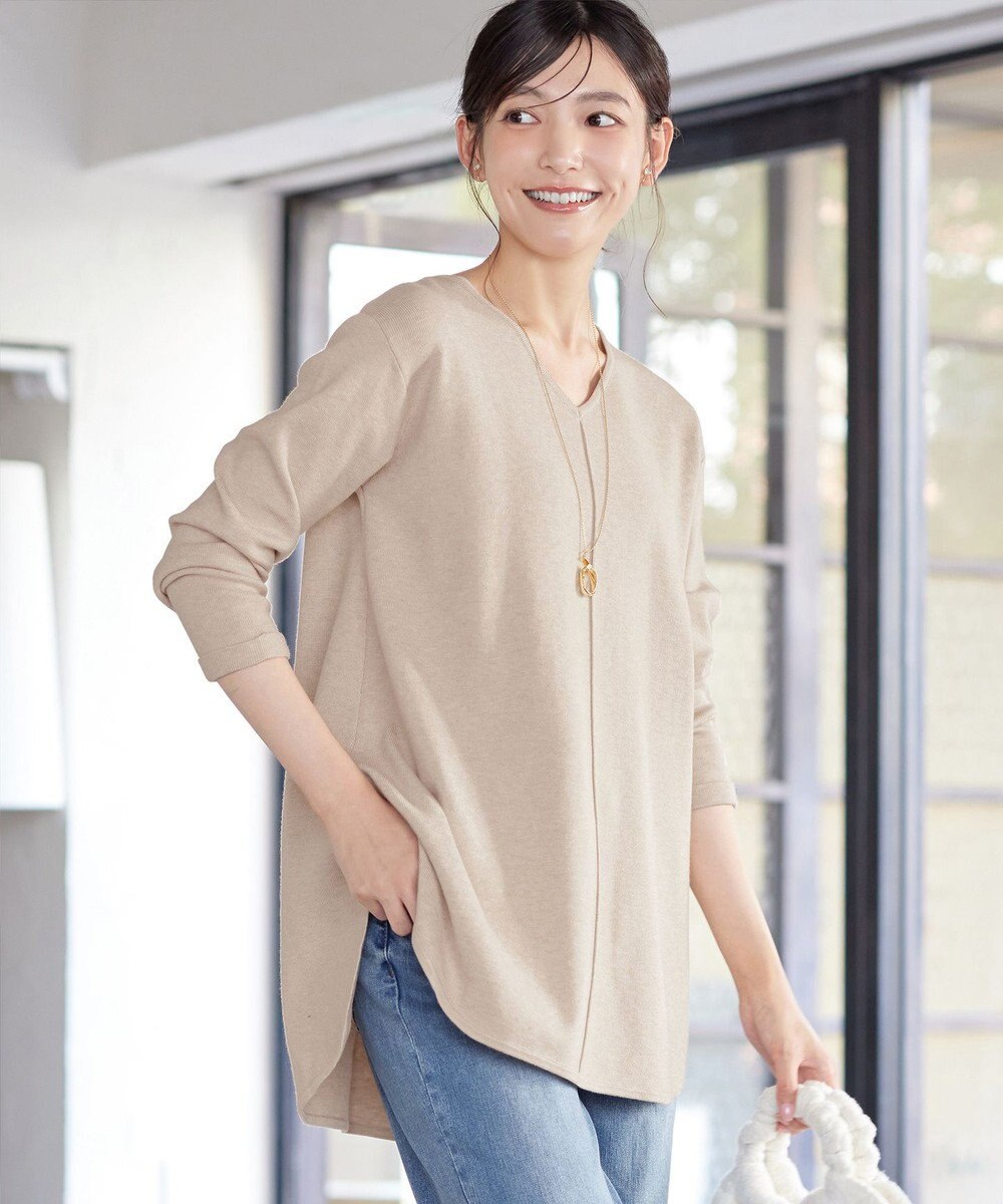 Tiaclasse 【安田美沙子さん着用・新色追加・洗える】ラウンドヘムニットチュニック 