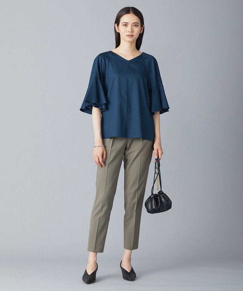 ICB 【新色追加・洗える】 ウールマットウース テーパードパンツ 