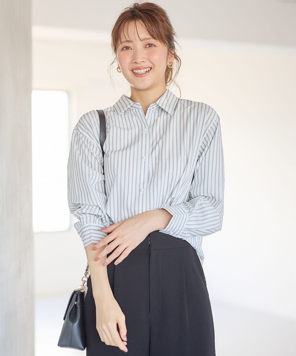 ANY SIS 【UVケア】イージーケアストライプ シャツ 