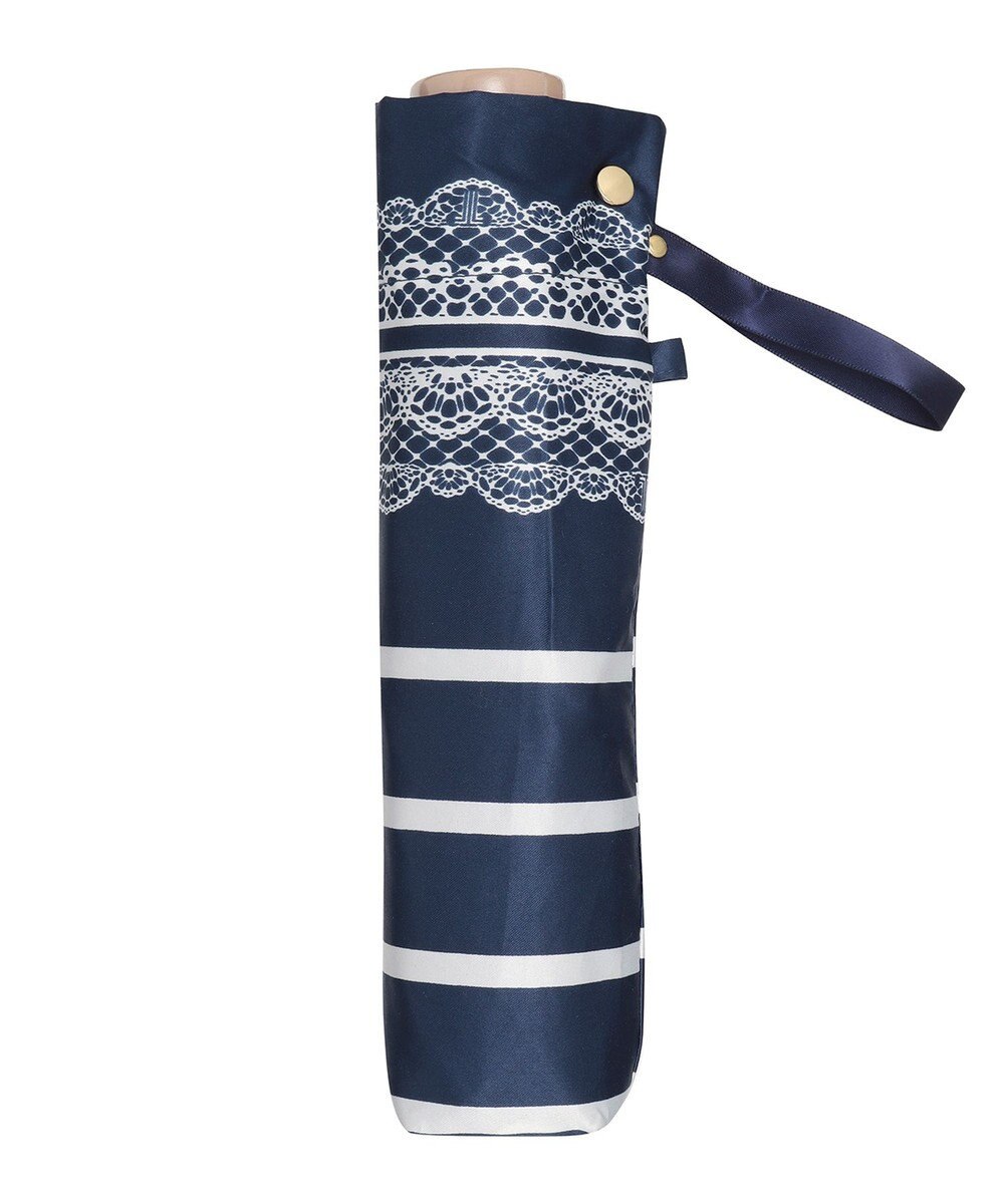 MOONBAT 【雨傘】ランバン　オン　ブルー (LANVIN en Bleu) ボーダー レース 折りたたみ傘 