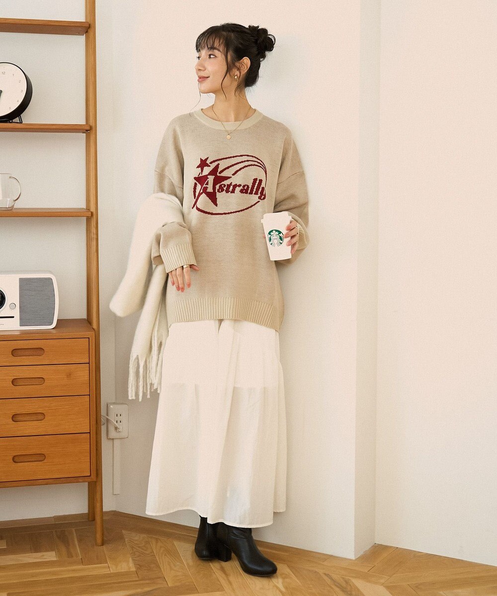 WEGO 【新色追加/ユニセックス着用ITEM/SMLサイズ展開】ジャガードグラフィックプルオーバー（LS） 