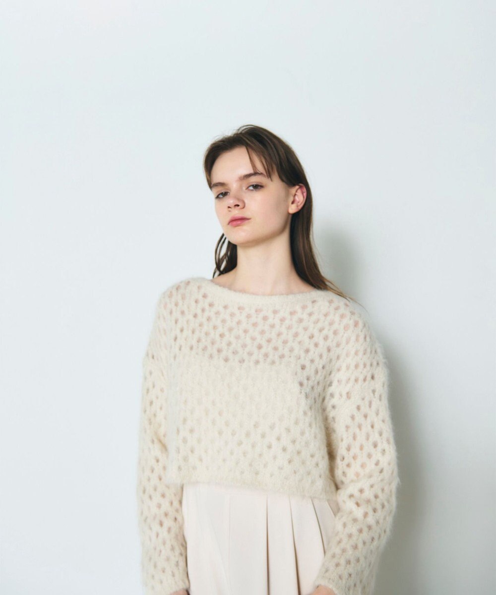 GRACE CONTINENTAL アルパカメッシュニットトップ 