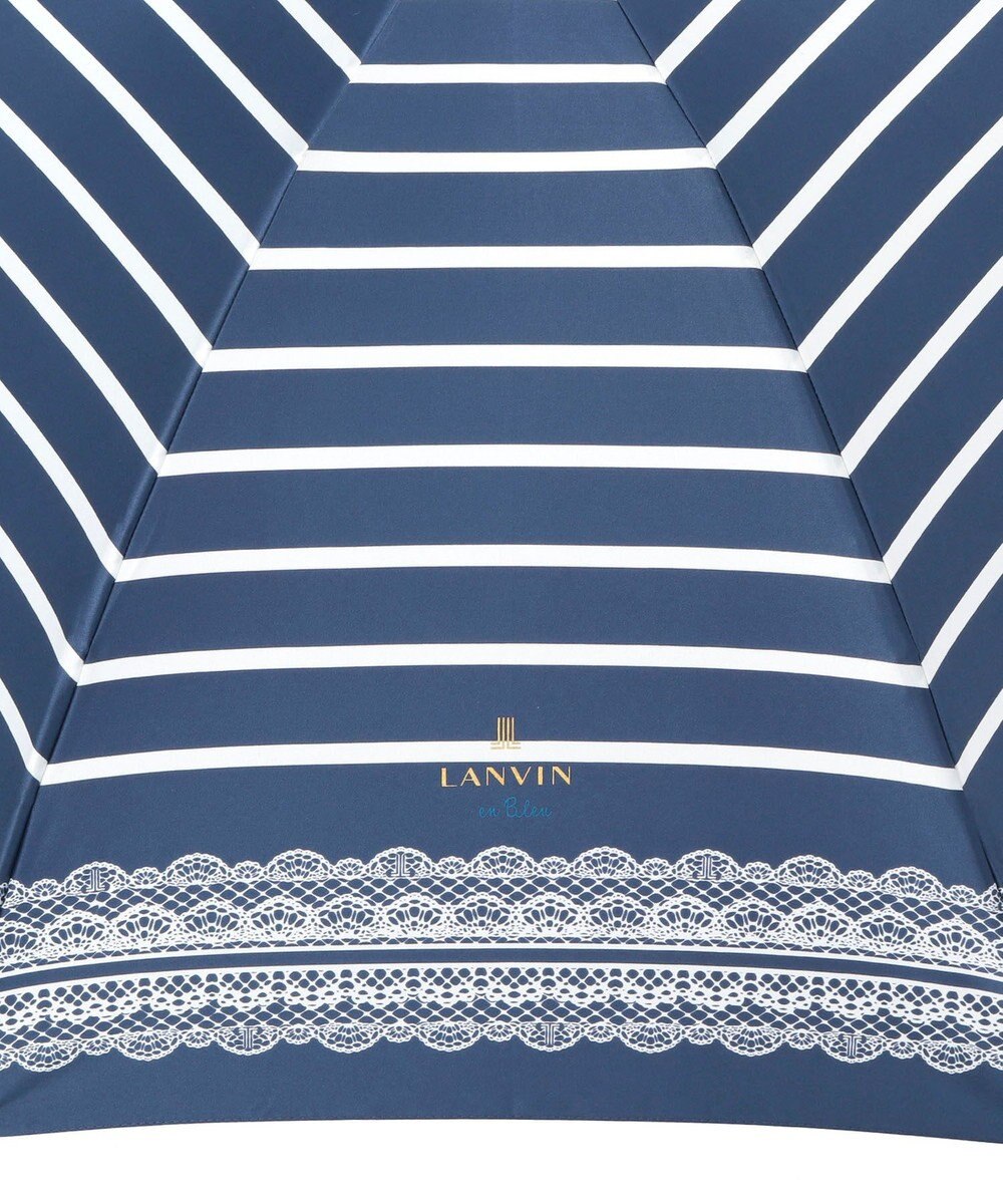 MOONBAT 【雨傘】ランバン　オン　ブルー (LANVIN en Bleu) ボーダー レース 折りたたみ傘 