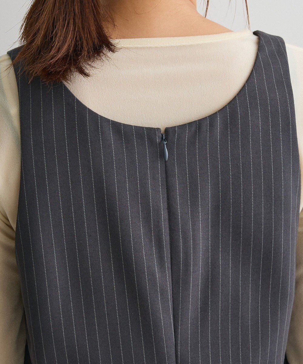 CRAFT STANDARD BOUTIQUE レース付きピンストライプジャンパースカート 