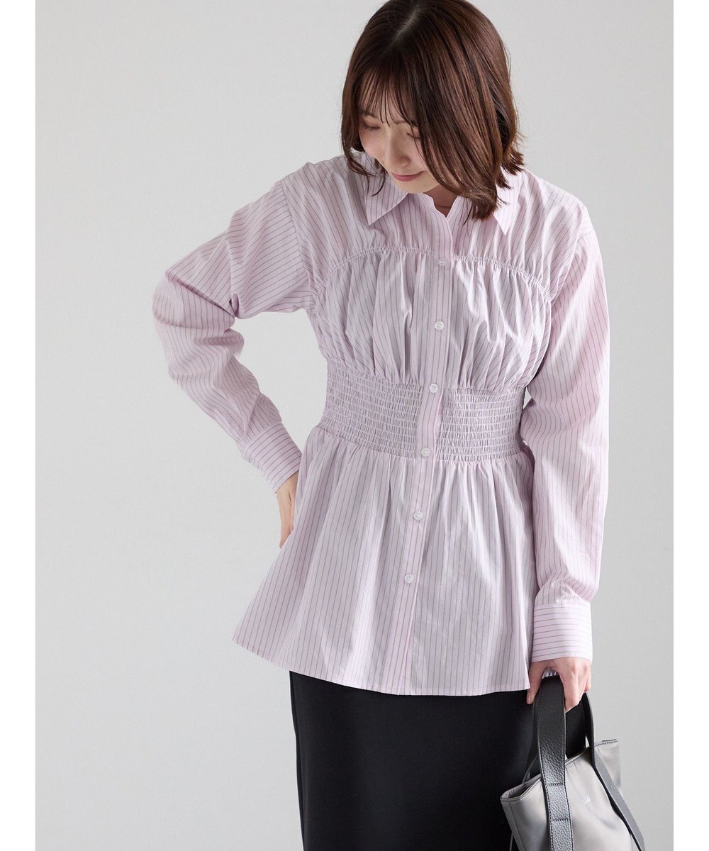 Te chichi ペプラムシャーリングシャツブラウス 