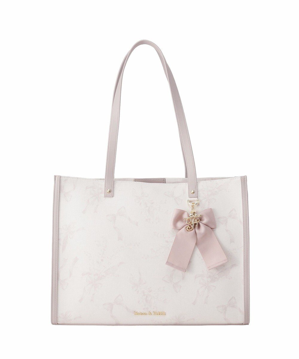 Maison de FLEUR すずらんプリントスクエアトートバッグ 